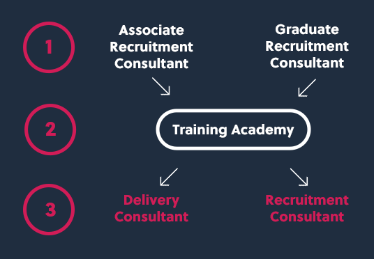 graph showing the recruitment path from entry to consultant
