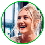 emma latchem headshot smiling with green circle border