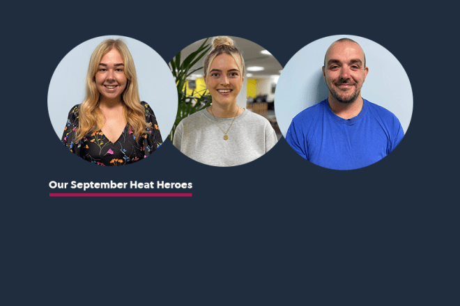 Three headshots of our september heroes