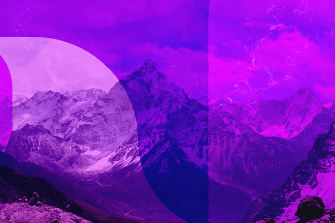 Mountains with purple filter