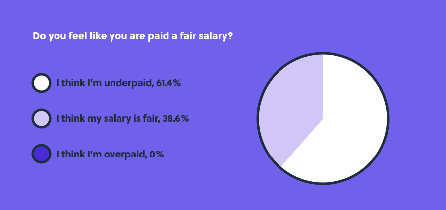 Insurance candidates poll piechart, are you being paid a fair salary?